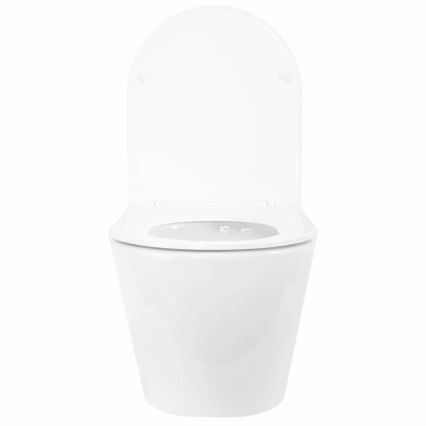 REA-C6800 - Vægmonteret toilet med toiletsæde TITO TORNADO RIMLESS keramik/hvid