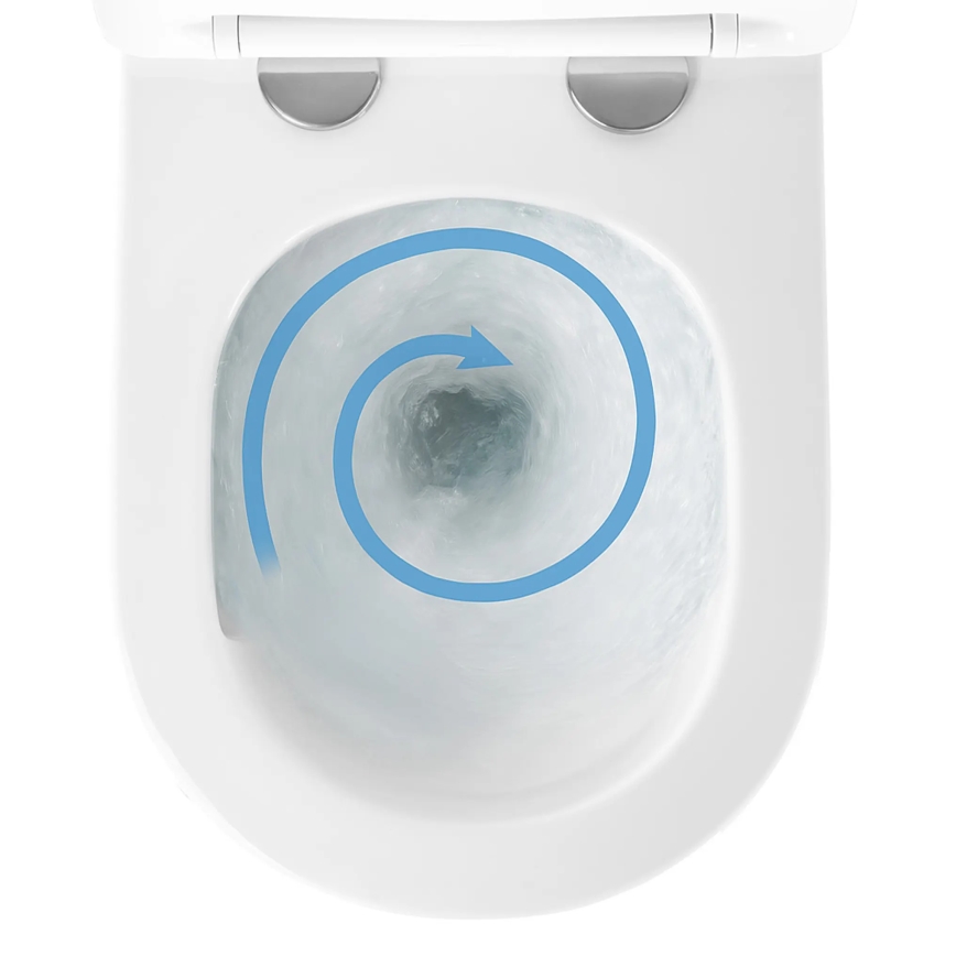 REA-C6800 - Vægmonteret toilet med toiletsæde TITO TORNADO RIMLESS keramik/hvid