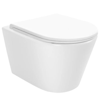 REA-C6800 - Vægmonteret toilet med toiletsæde TITO TORNADO RIMLESS keramik/hvid