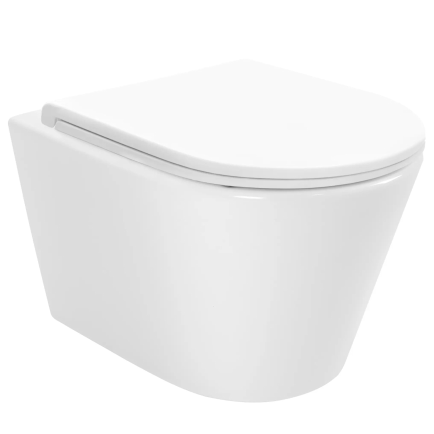 REA-C6800 - Vægmonteret toilet med toiletsæde TITO TORNADO RIMLESS keramik/hvid