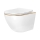 REA-C6806 - Væghængt toilet med toiletsæde CARLO MINI TORNADO RIMLESS keramik/hvid/guld
