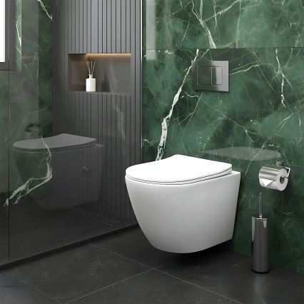 REA-C9701 - Væghængt toilet med bidetbruser CARLO LUX keramik/hvid
