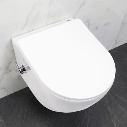 REA-C9701 - Væghængt toilet med bidetbruser CARLO LUX keramik/hvid