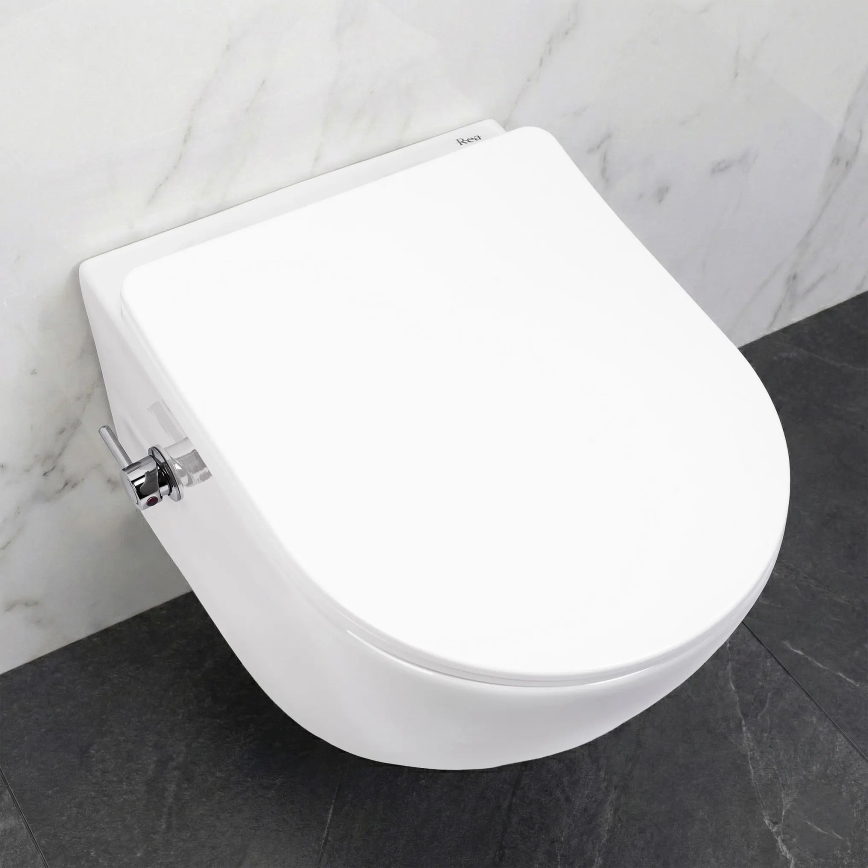 REA-C9701 - Væghængt toilet med bidetbruser CARLO LUX keramik/hvid
