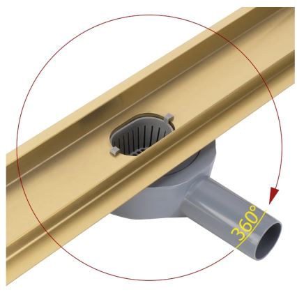 REA-G2704 - Afløbsrende NEOX PRO 90 cm rustfrit stål/børstet guld