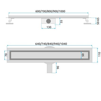 REA-G2742 - Afløbsrende NEOX PRO 70 cm guld
