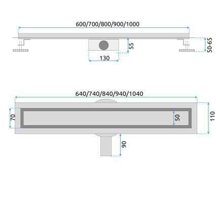 REA-G2743 - Afløbsrende NEOX PRO 60 cm guld