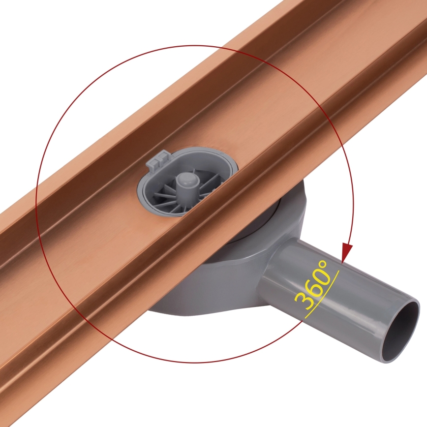 REA-G4800 - Afløbsrende NEOX PRO 60 cm børstet kobber