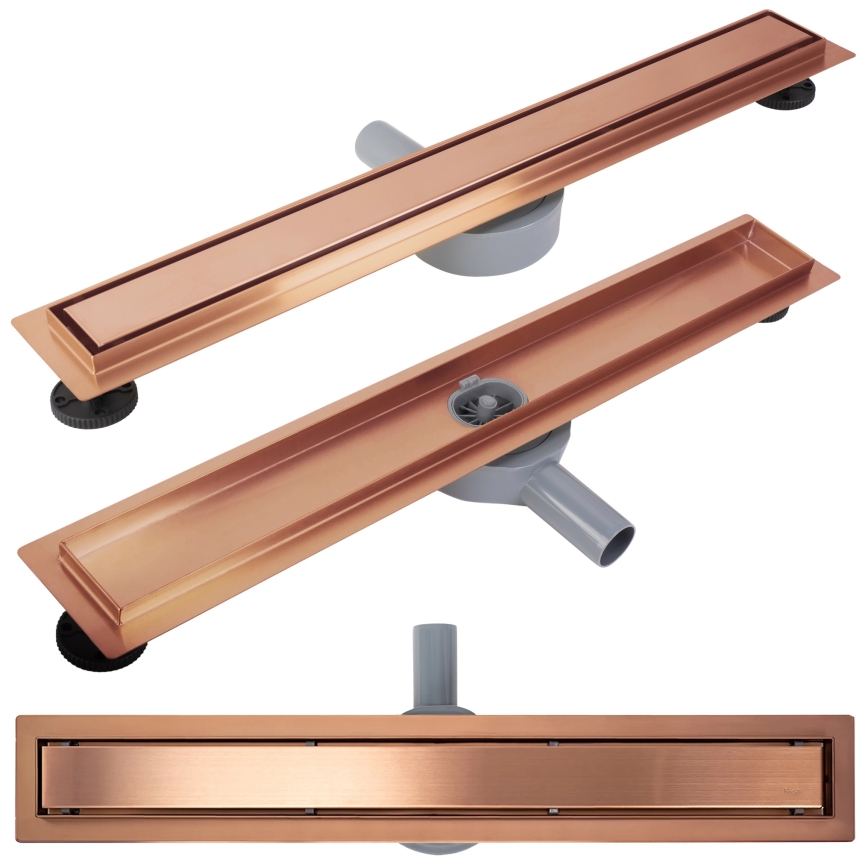 REA-G4800 - Afløbsrende NEOX PRO 60 cm børstet kobber