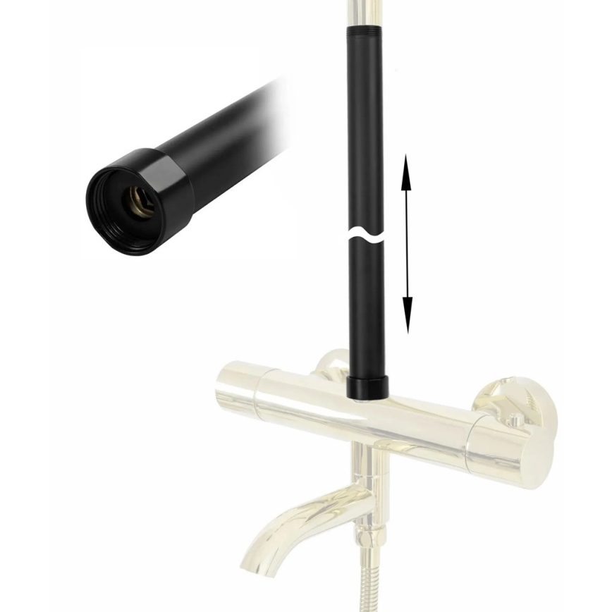 REA-K0880 - Forlængerstang til bruse-/badekarsæt 51,5 cm mat sort