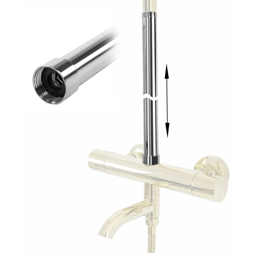 REA-K0881 - Forlængelsesstang til bruse-/badekarsæt 51,5 cm blank krom