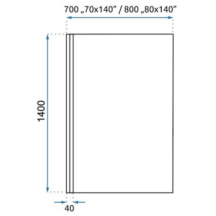 REA-K7390 - Badekarsvæg LAGOS 140x80 cm sort/klart glas