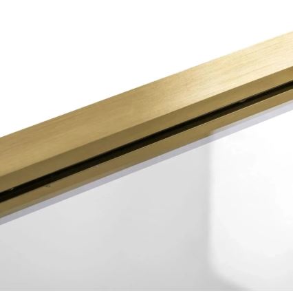 REA-K9777 - Foldbar badekarsskærm AGAT 140 x 100 cm børstet guld/klar glas