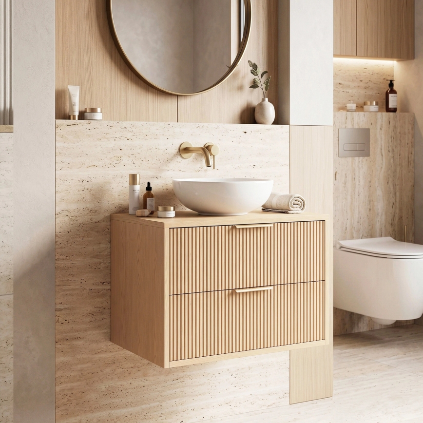 REA-M0408 - Væghængt underskab til håndvask MONO 60x47 cm beige