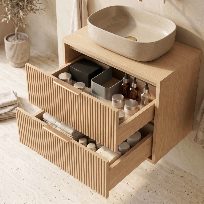 REA-M0408 - Væghængt underskab til håndvask MONO 60x47 cm beige