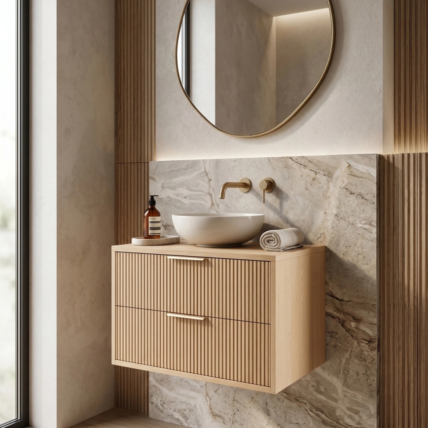 REA-M0408 - Væghængt underskab til håndvask MONO 60x47 cm beige