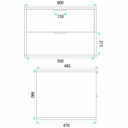REA-M0408 - Væghængt underskab til håndvask MONO 60x47 cm beige