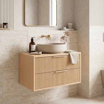 REA-M0409 - Væghængt underskab til håndvask MONO 80x48,5 cm beige