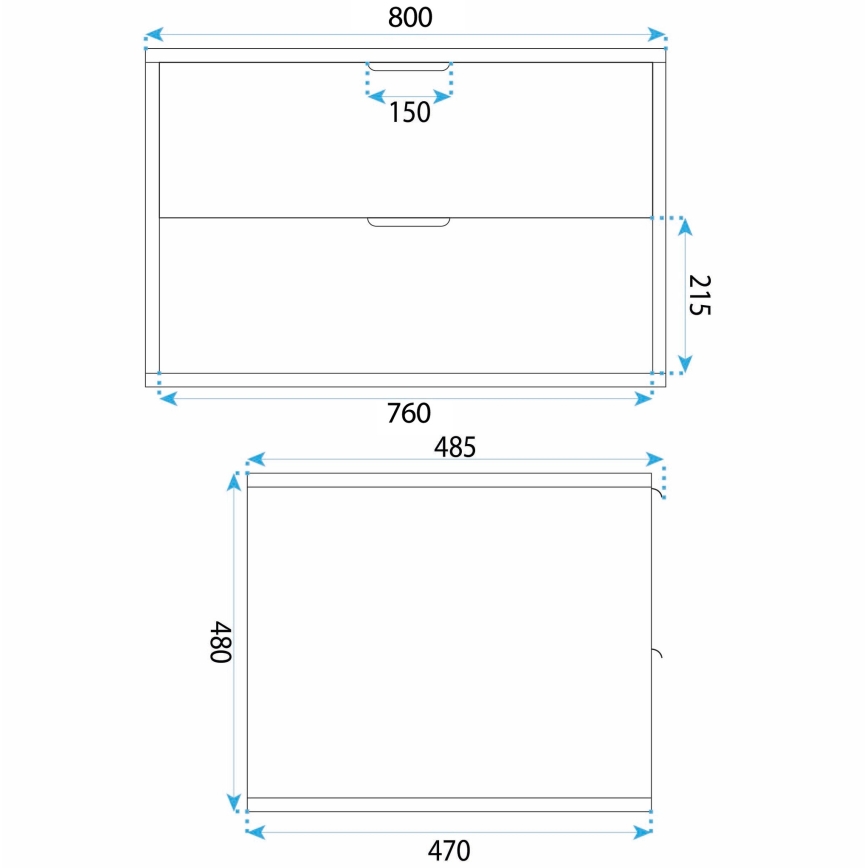 REA-M0409 - Væghængt underskab til håndvask MONO 80x48,5 cm beige