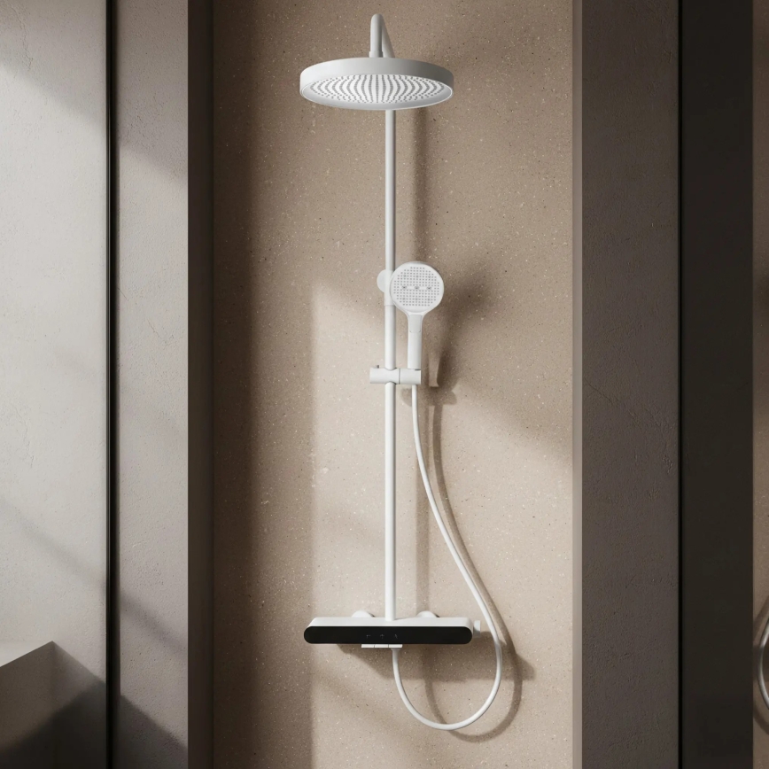 REA-P0353 - Brusesæt FAREL med blandingsbatteri, mat hvid