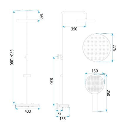 REA-P0353 - Brusesæt FAREL med blandingsbatteri, mat hvid
