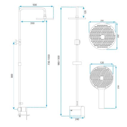 REA-P2400 - Brusesæt med AVALON-armatur i børstet guld