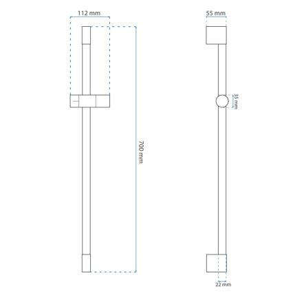 REA-P5981 - Holder til håndbruser, 70 cm, guldfarvet