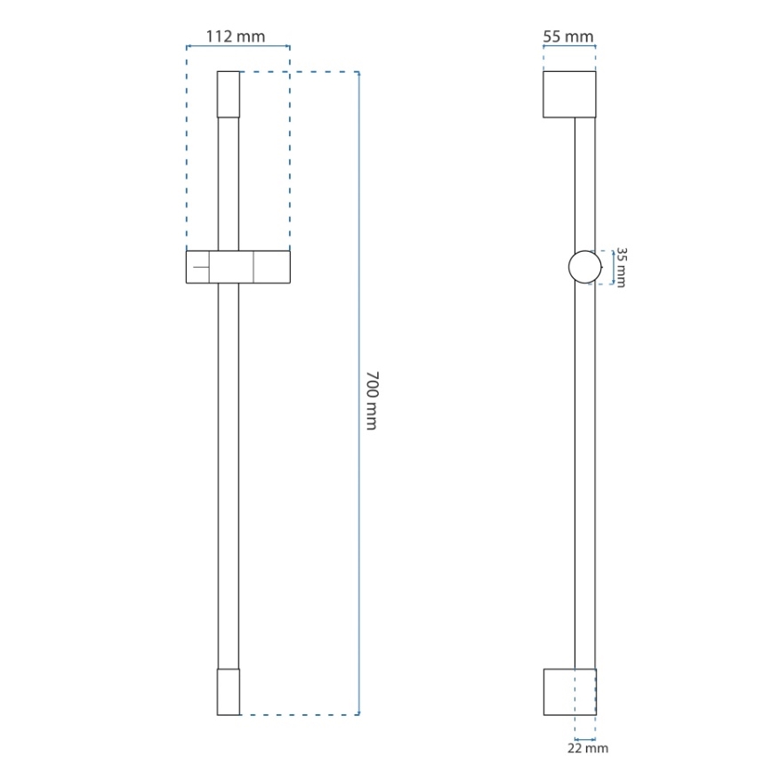 REA-P5981 - Holder til håndbruser, 70 cm, guldfarvet