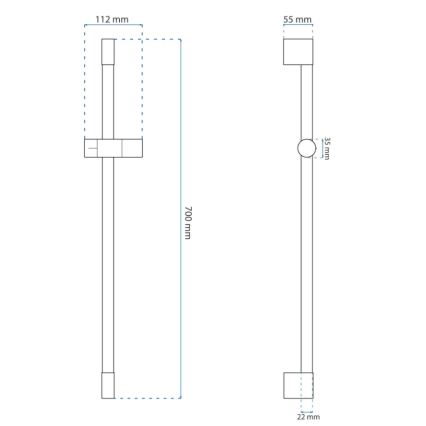 REA-P6500 - Holder til håndbruser 70 cm børstet guld