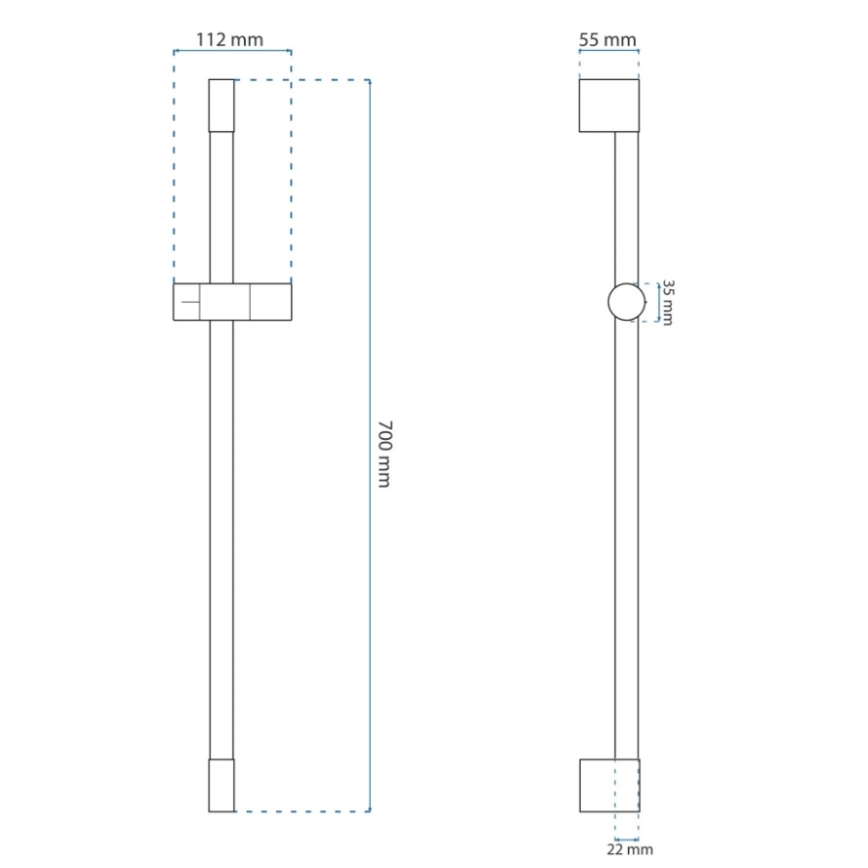 REA-P6500 - Holder til håndbruser 70 cm børstet guld