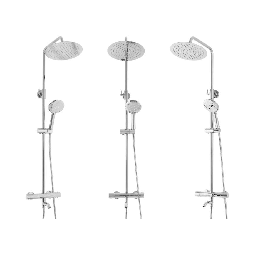 REA-P6607 - Brusesæt med termostatisk armatur LUNGO i poleret krom