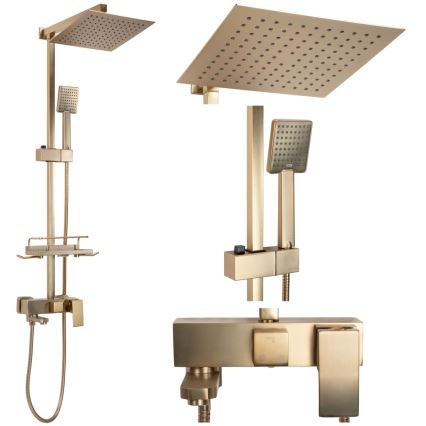 REA-P7050 - Brusesæt med blandingsbatteri JACK, børstet guld