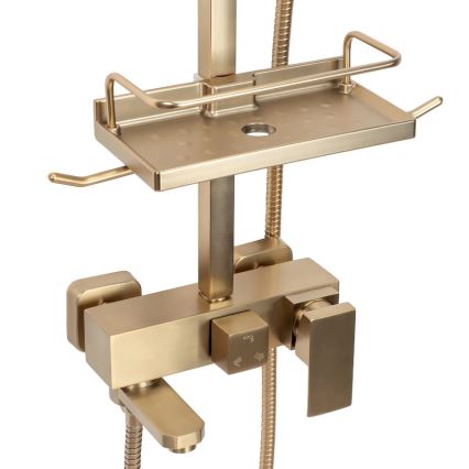 REA-P7050 - Brusesæt med blandingsbatteri JACK, børstet guld