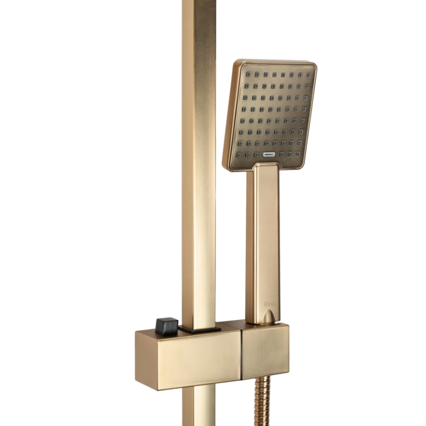 REA-P7050 - Brusesæt med blandingsbatteri JACK, børstet guld