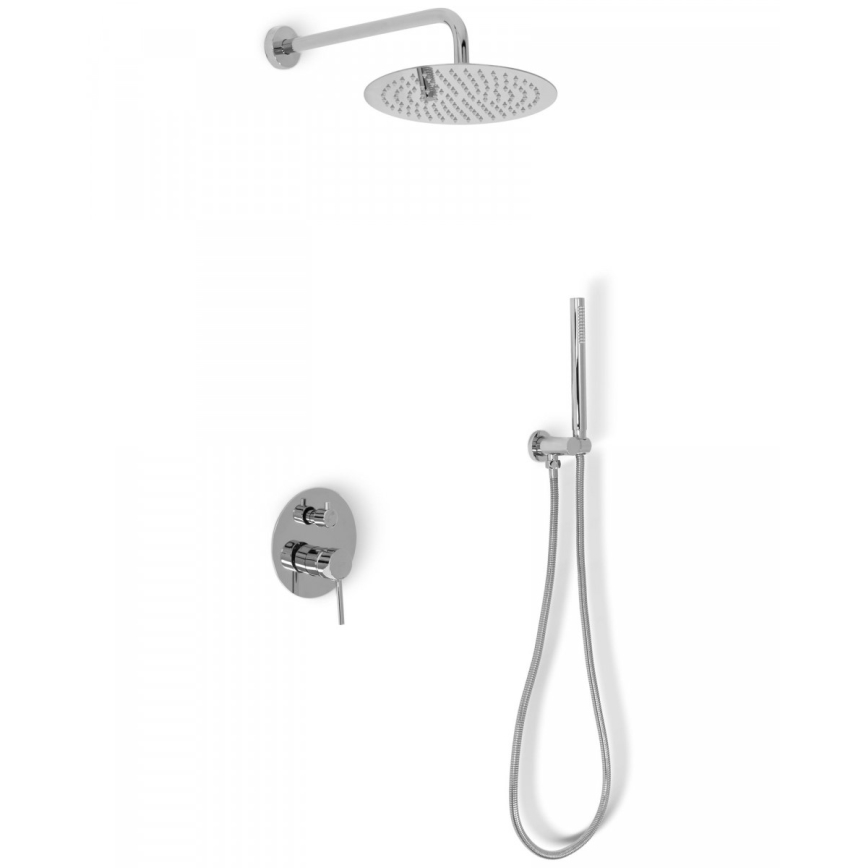 REA-P8007 - Brusesæt med indbygget blandingsbatteri LUNGO, blank krom