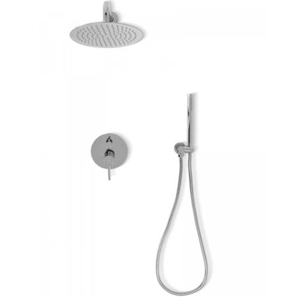 REA-P8007 - Brusesæt med indbygget blandingsbatteri LUNGO, blank krom
