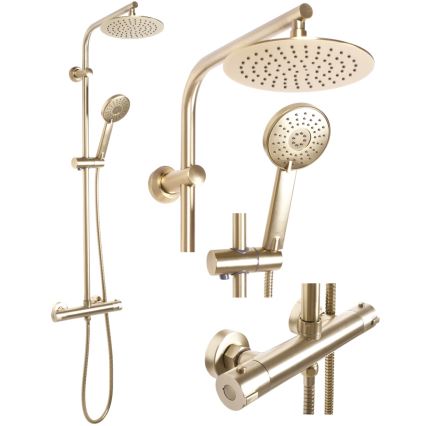 REA-P8413 - Brusesæt med termostatisk armatur BLISS, børstet guld