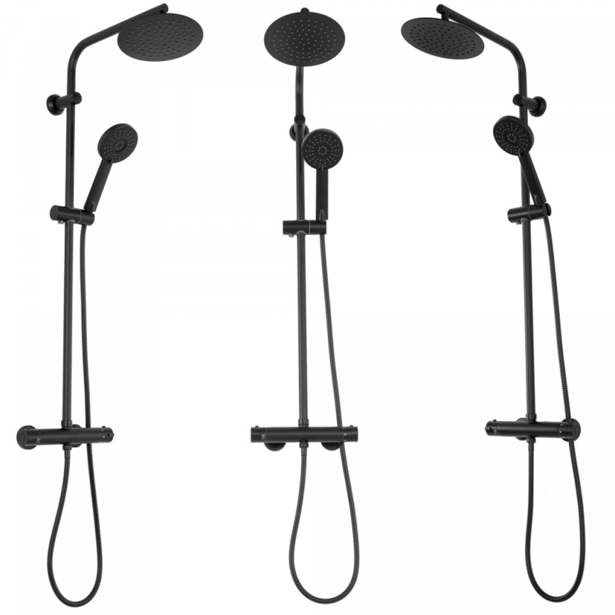 REA-P8804 - Brusesæt med termostatarmatur BLISS, mat sort
