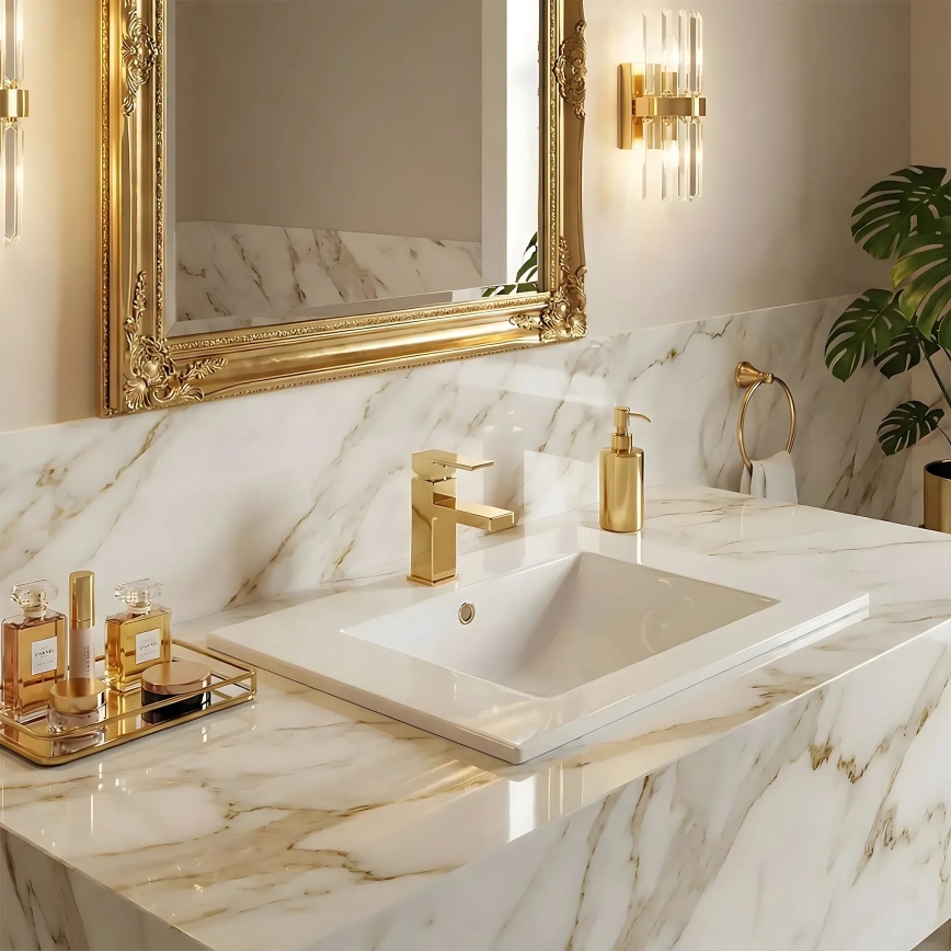 REA-U0040 - Nedfældet håndvask DAFNE 46,5x76 cm keramik/blank hvid