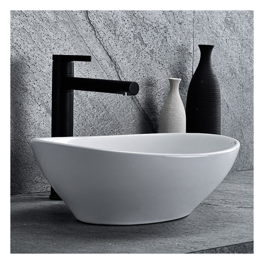 REA-U0133 - Håndvask til bordplade SOFIA 34,5x41 cm keramisk/højglans hvid