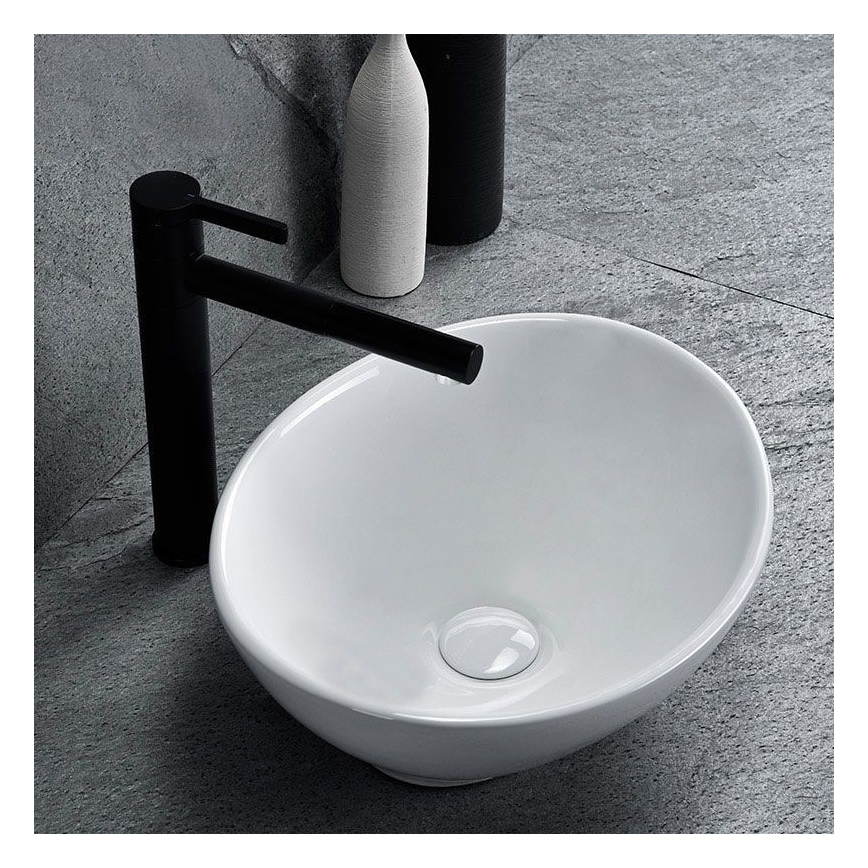 REA-U0133 - Håndvask til bordplade SOFIA 34,5x41 cm keramisk/højglans hvid