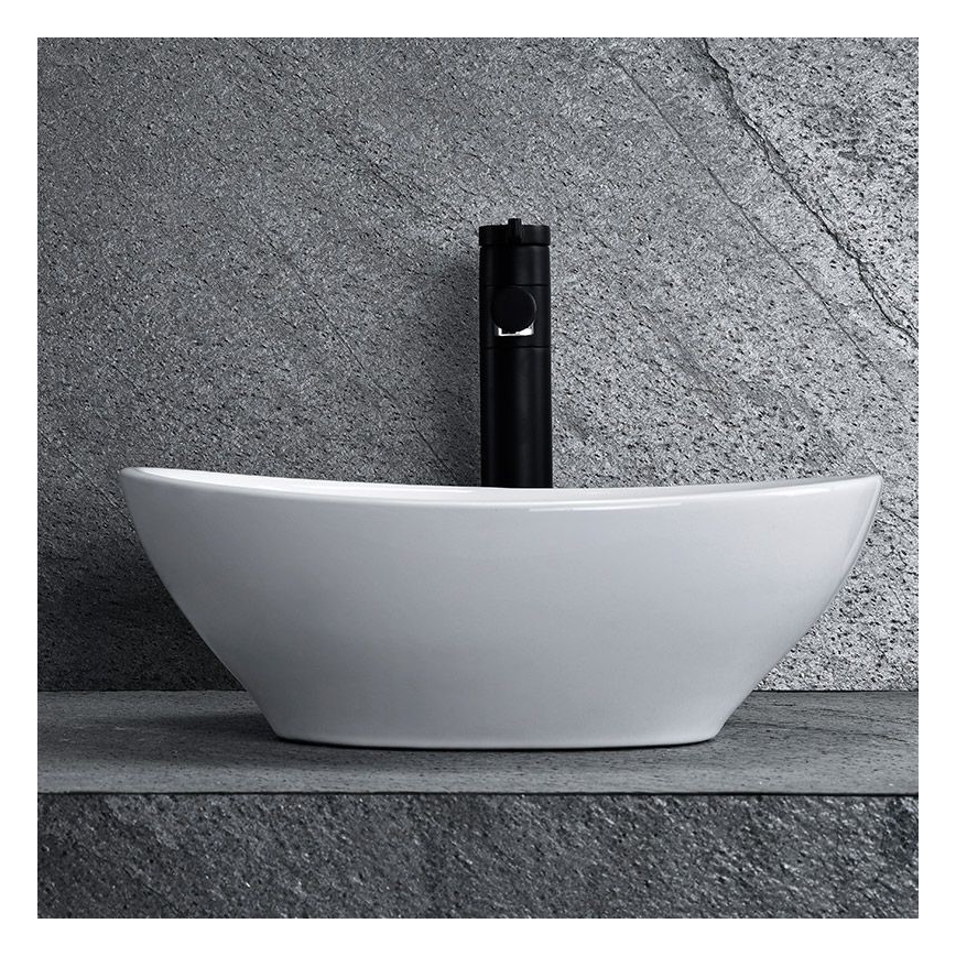 REA-U0133 - Håndvask til bordplade SOFIA 34,5x41 cm keramisk/højglans hvid