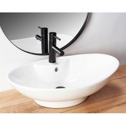 REA-U0160 - Håndvask til bordplade ROSA 38,5x58,5 cm keramik/højglans hvid