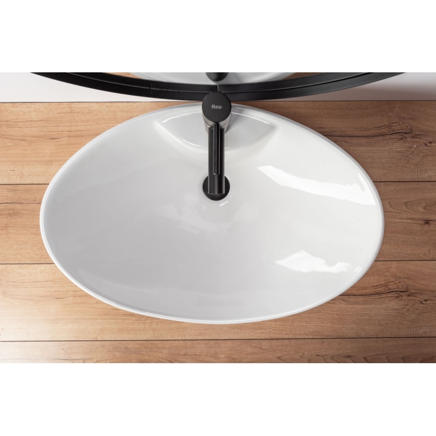 REA-U0160 - Håndvask til bordplade ROSA 38,5x58,5 cm keramik/højglans hvid
