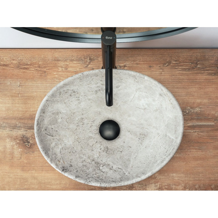 REA-U0165 - Vask til bordplade SOFIA 34,5x41 cm keramisk/lys sten