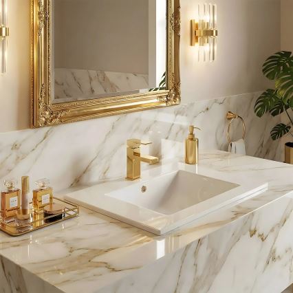 REA-U0190 - Indbygget håndvask DAFNE 46,5x72 cm keramik/blank hvid