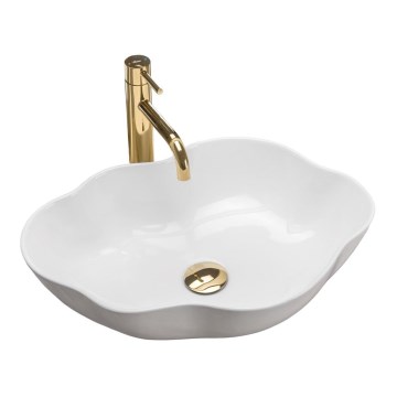 REA-U0265 - Håndvask til bordplade PEARL 33x53 cm keramik/højglans hvid