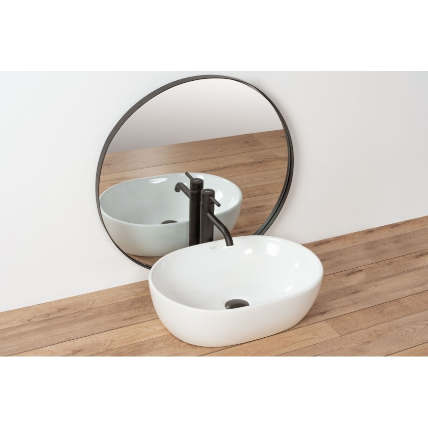 REA-U0416 - Håndvask til bordplade AMELIA 34,5x48 cm keramisk/blank hvid