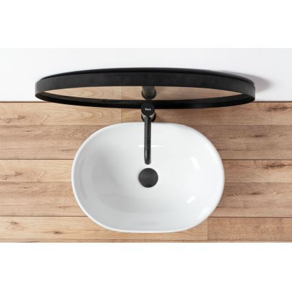 REA-U0416 - Håndvask til bordplade AMELIA 34,5x48 cm keramisk/blank hvid