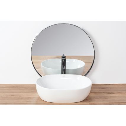 REA-U0416 - Håndvask til bordplade AMELIA 34,5x48 cm keramisk/blank hvid